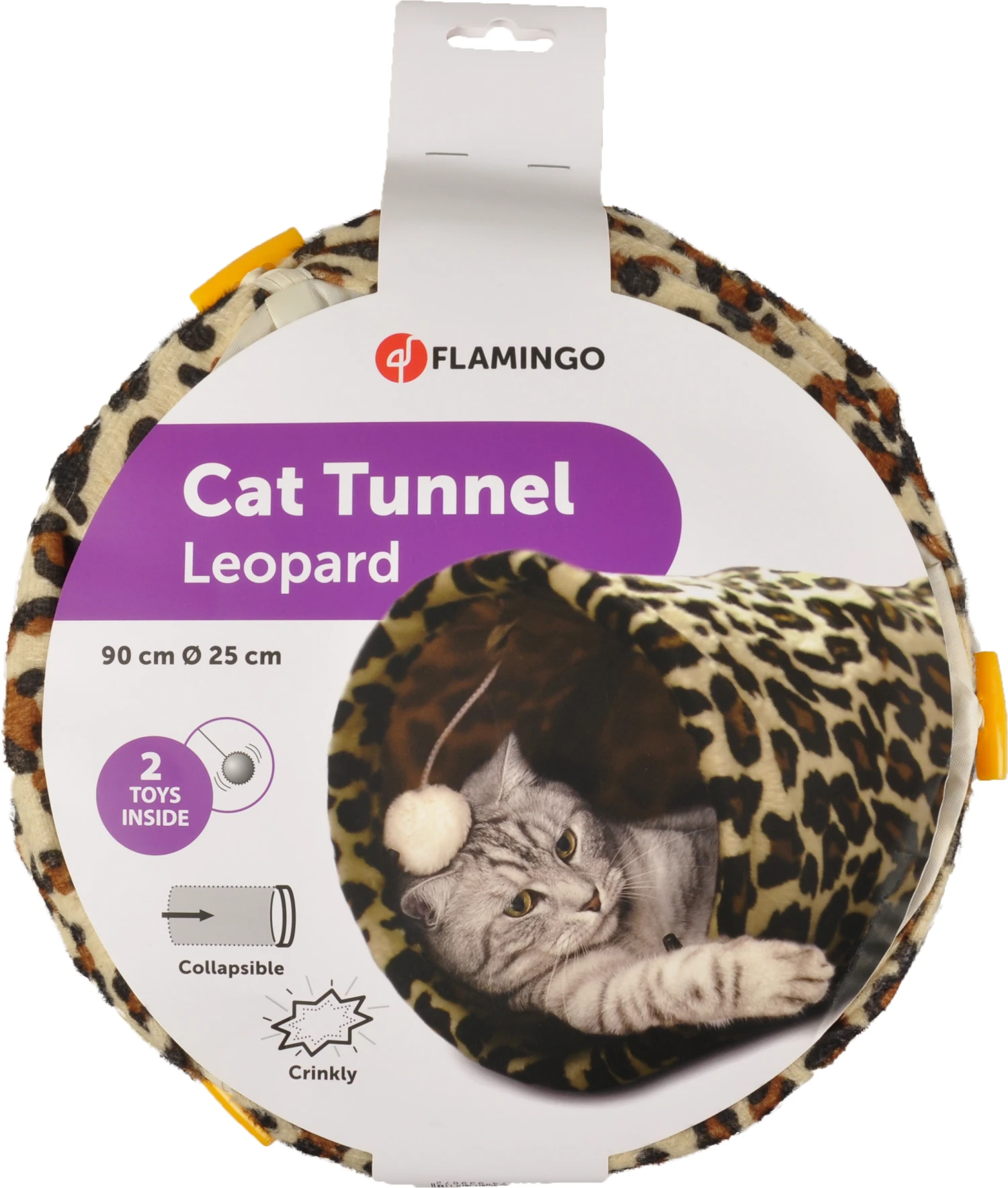 Flamingo Tunnel Pour Chat Leopard 90x25cm – Image 2