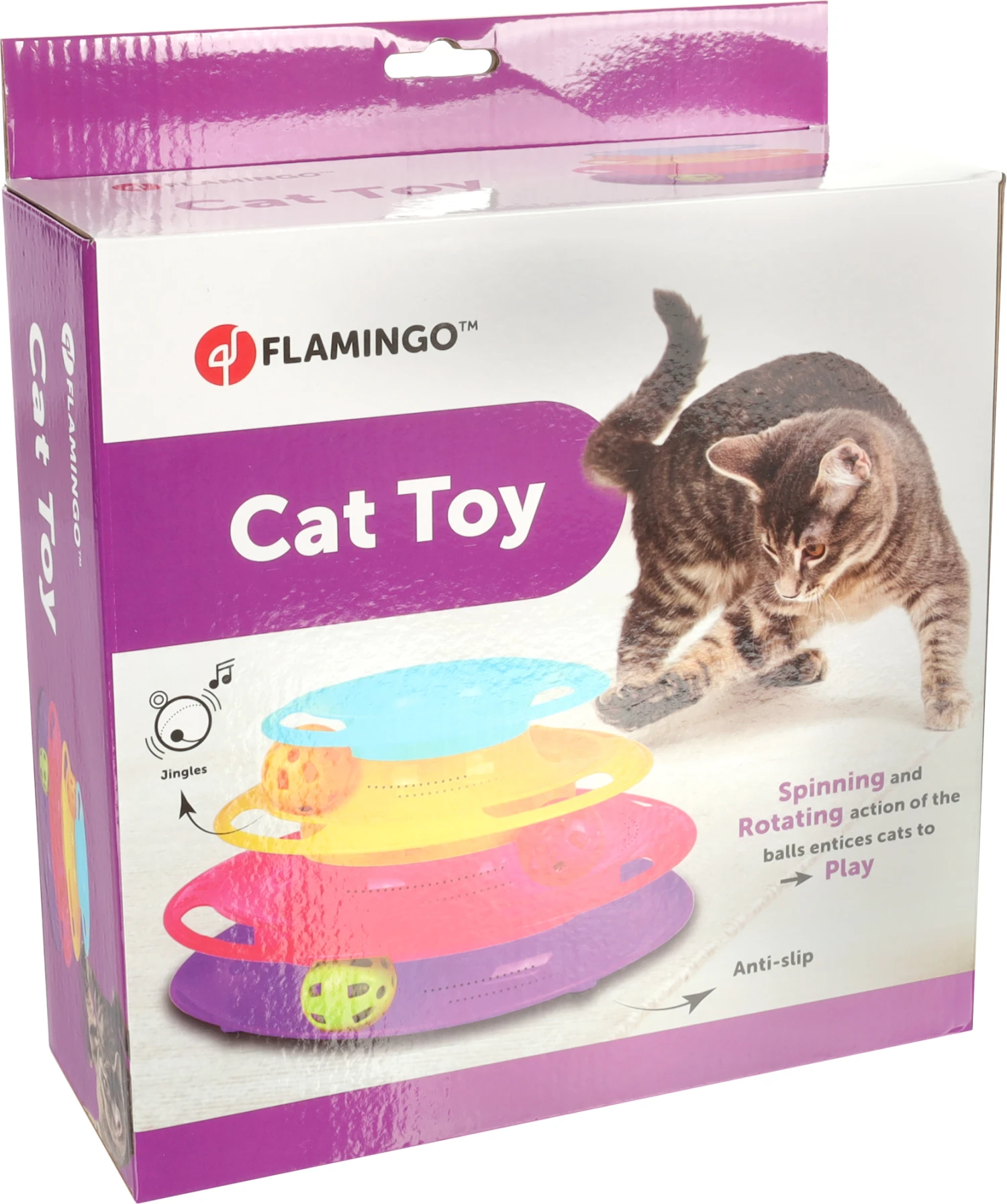 Flamingo Jouet Chat Bagera Tour De Chat + Balles Dia.24x13cm – Image 2