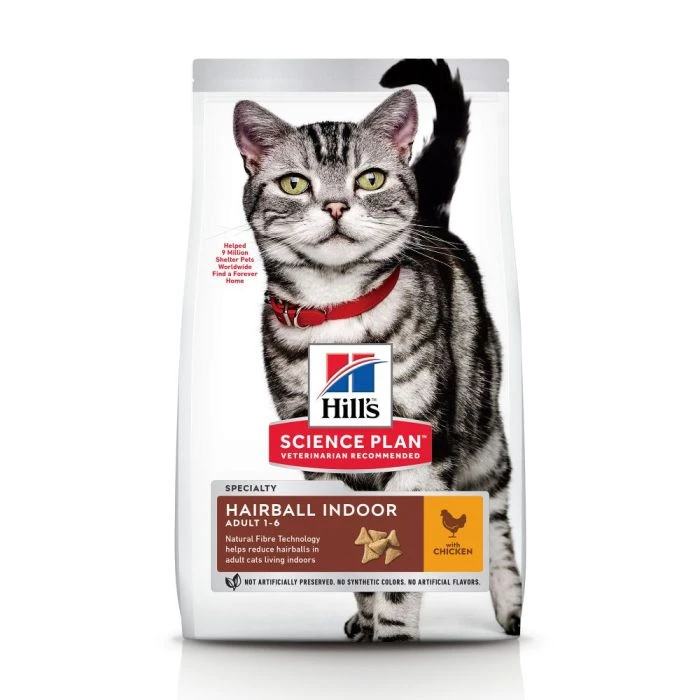 Hill's Science Plan Adult Hairball Indoor Croquettes Pour Chat D'intérieur Au Poulet – Image 2