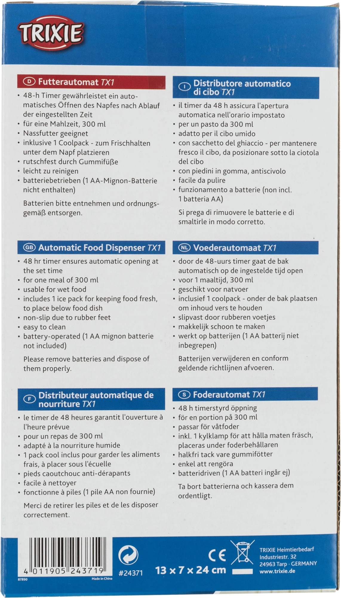 Trixie Distributeur Automatique De Nourriture Tx1 – Image 2