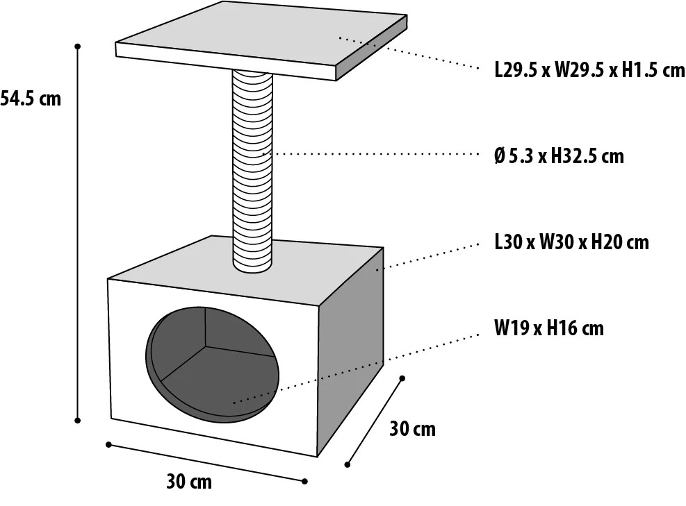Flamingo Griffoir Sassière Gris 30x30x55cm – Image 2