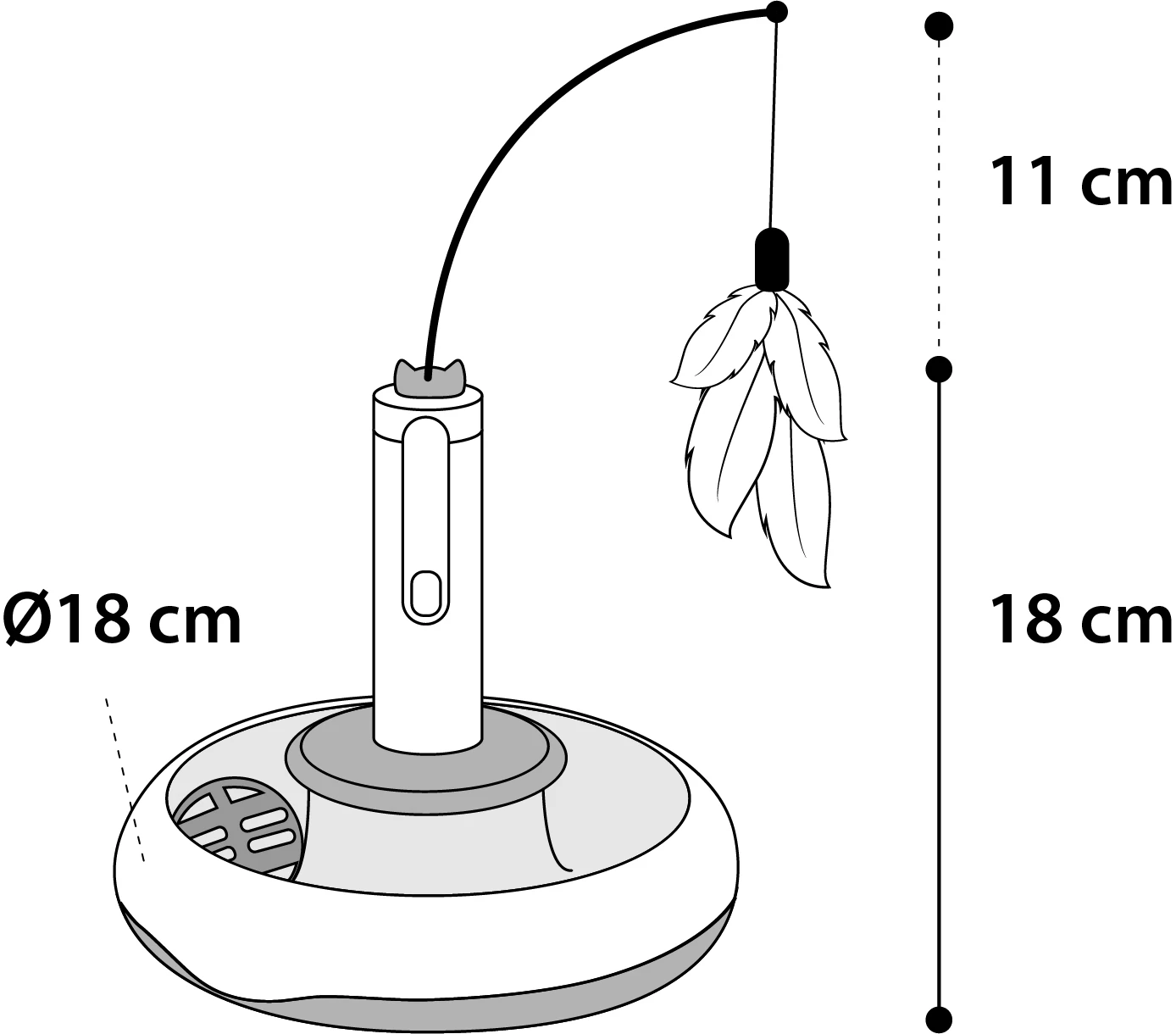 Flamingo Jouet Chat Plaque Plume Et Balle 20x20x29cm – Image 3