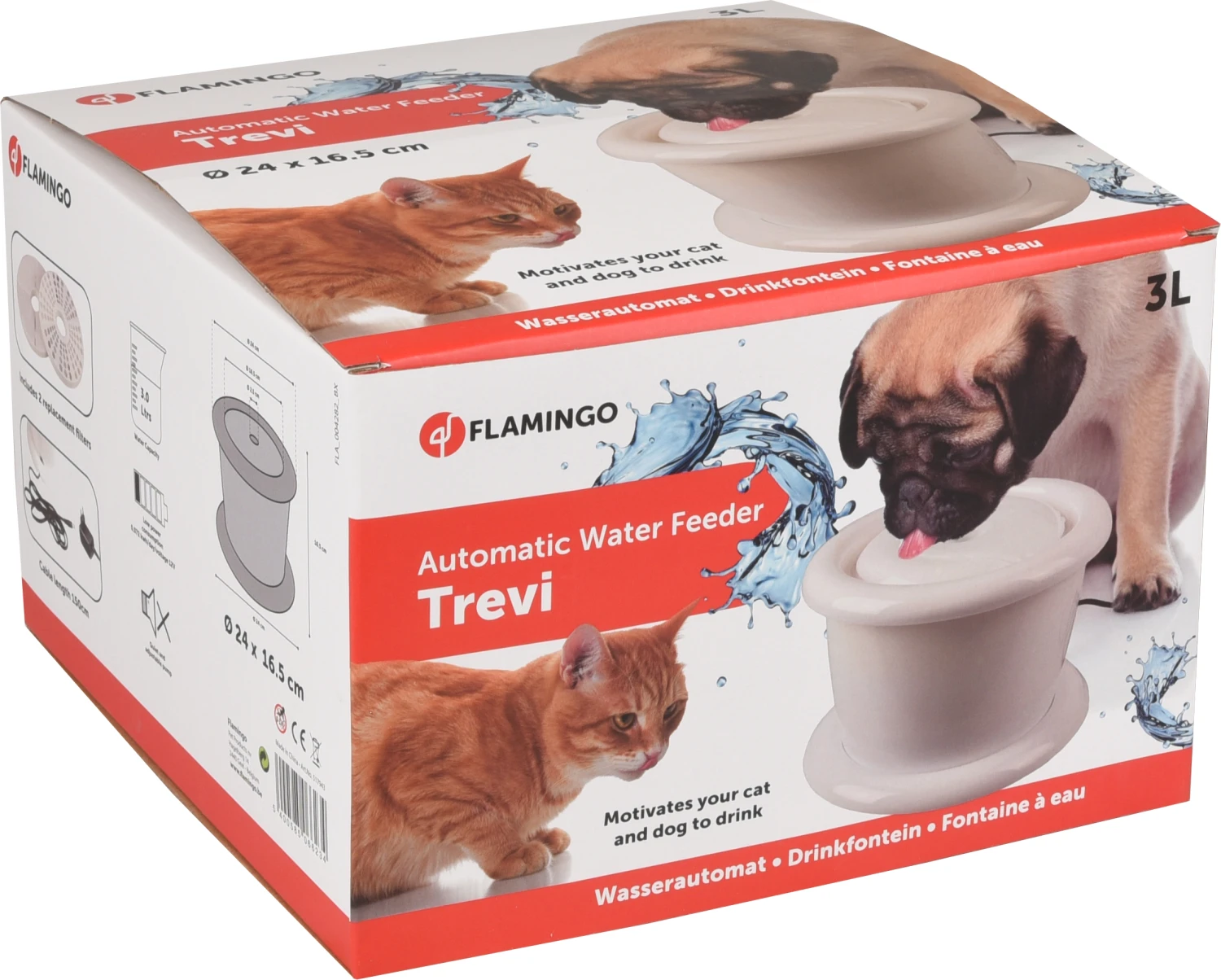 Flamingo Fontaine à Eau Trevi Blanche 3000ml – Image 2