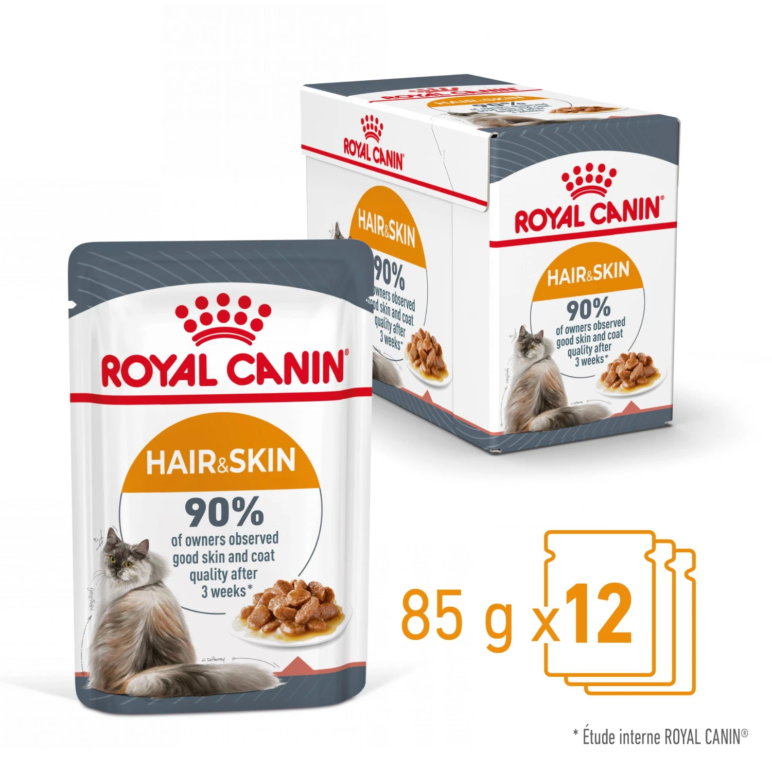 Royal Canin Hair & Skin Care En Sauce Pour Chat 12 Sachets De 85g – Image 3
