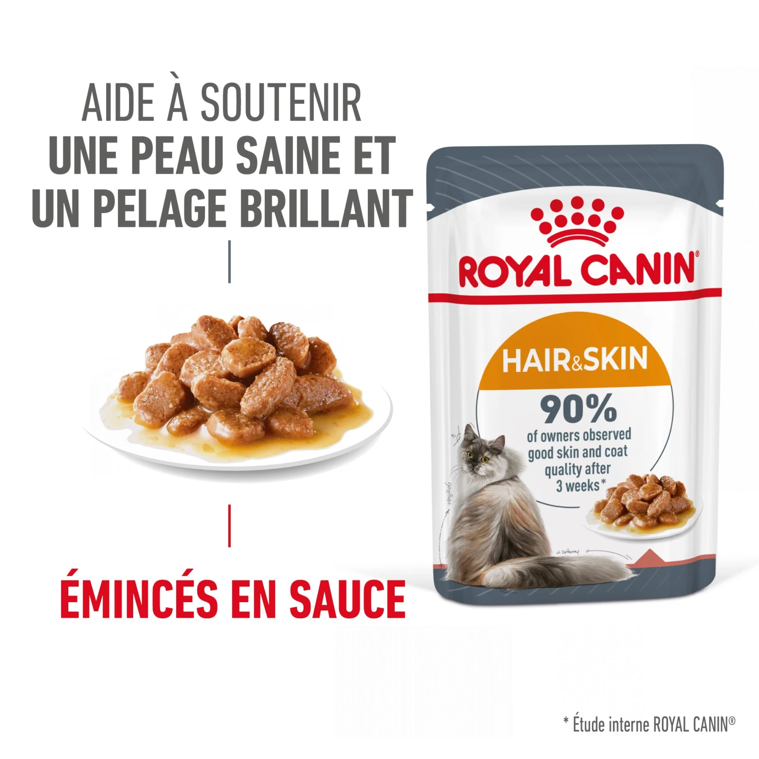 Royal Canin Hair & Skin Care En Sauce Pour Chat 12 Sachets De 85g – Image 5