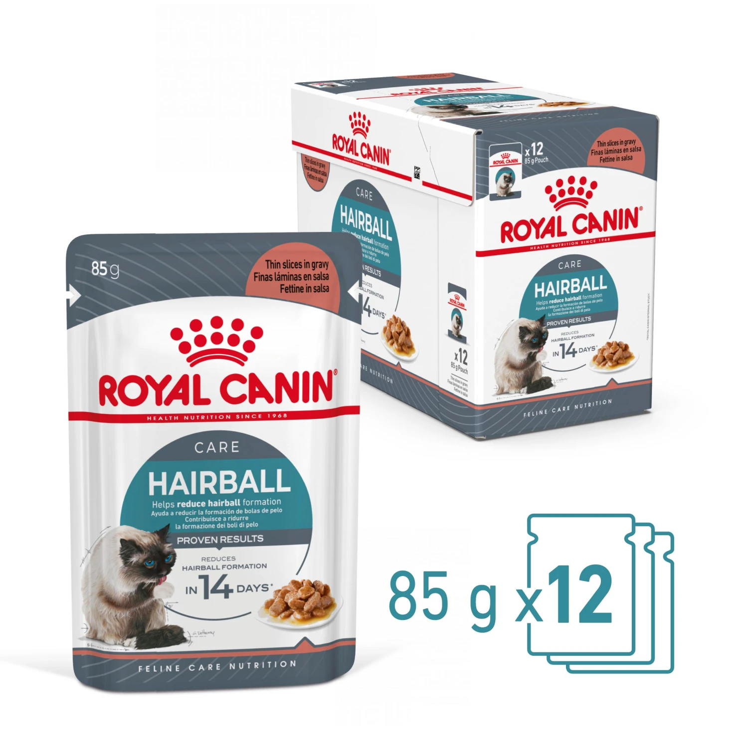 Royal Canin Hairball Care En Sauce Pour Chat 12 Sachets De 85g – Image 2