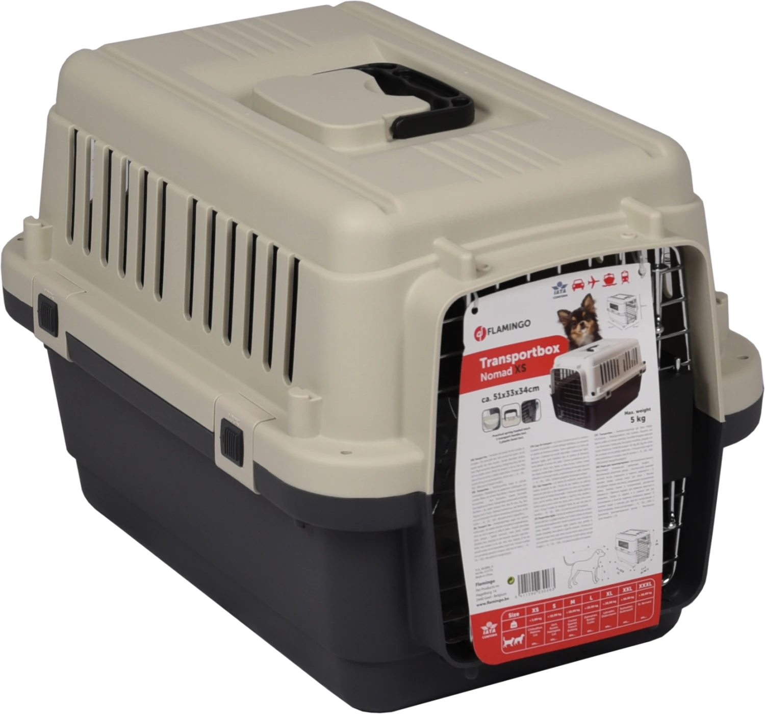 Flamingo Cage De Transport Nomad Gris XS 33x50x33cm – Image 2