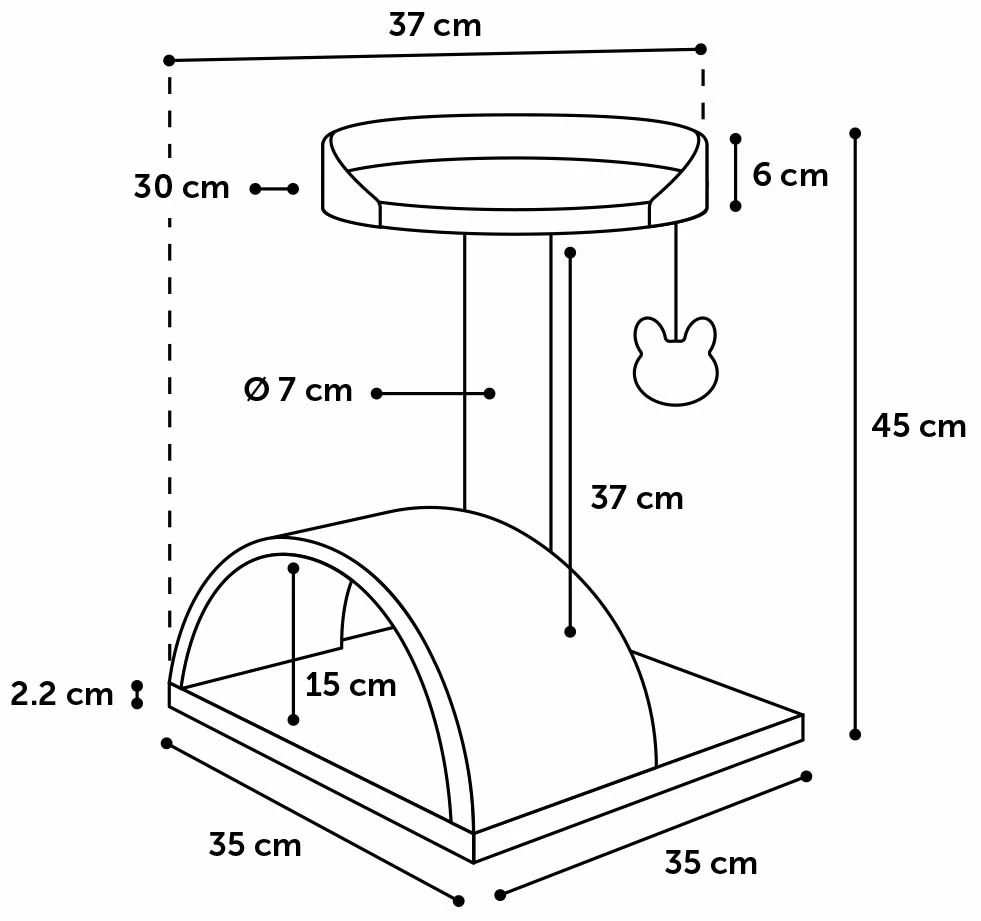 Flamingo Arbre à Chat Gene Gris 35x37x45cm – Image 3